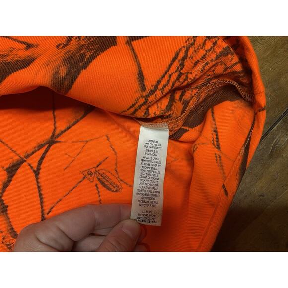 Vintage LL Bean Real Tree Men Vest Large R Orange Camo Hunt Pockets - Picture 11 of 13